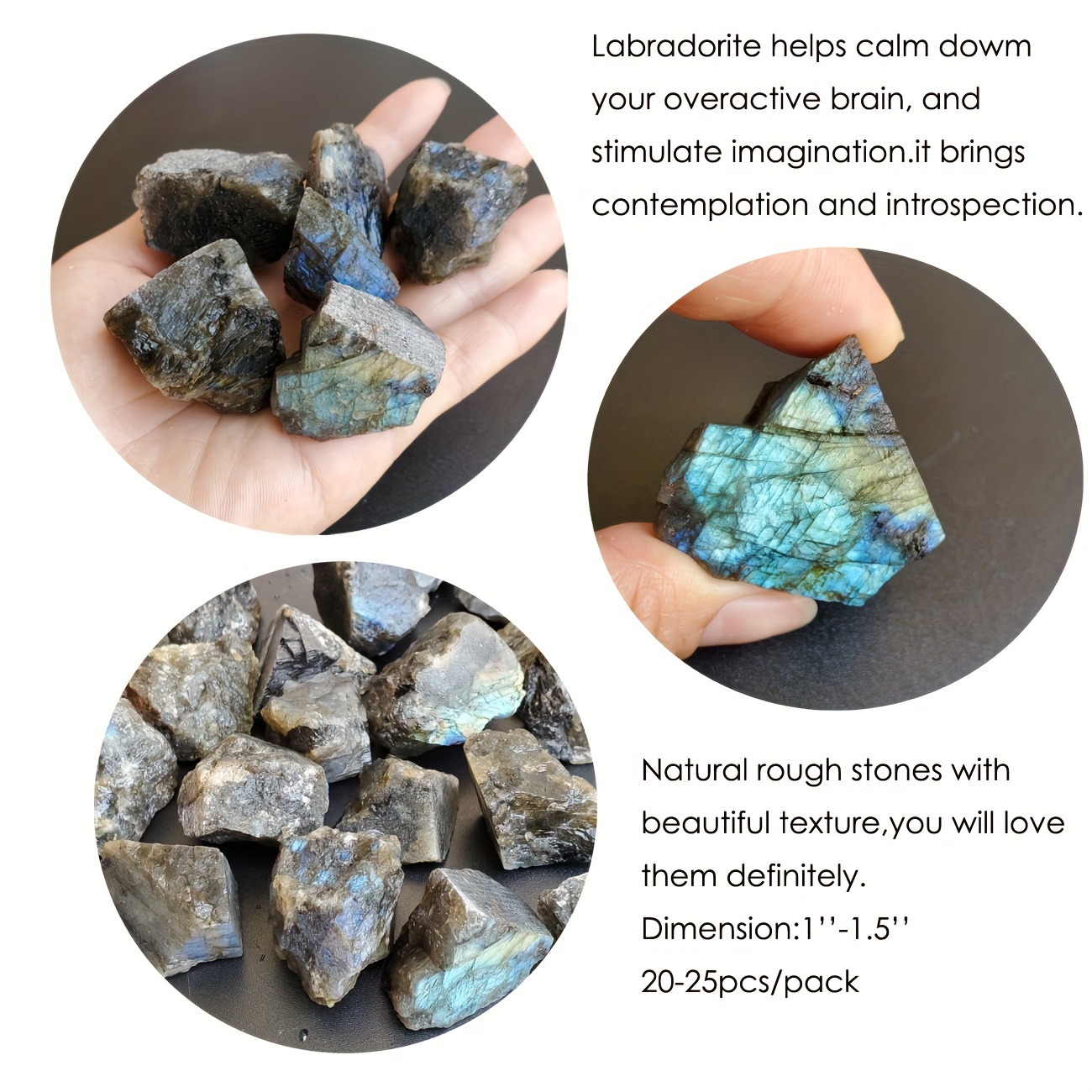 Labradorite Rough Stones Raw Healing Crystals Aromatherapy Diffuser